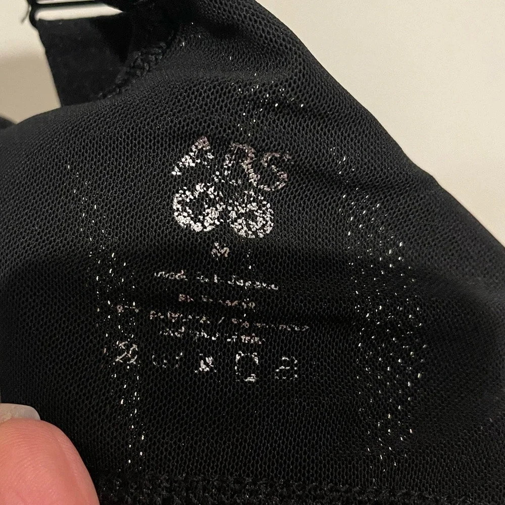 ABS by Allen Schwartz | Black & Peach Graffiti Sports Bra Size Medium - Picture 8 of 9